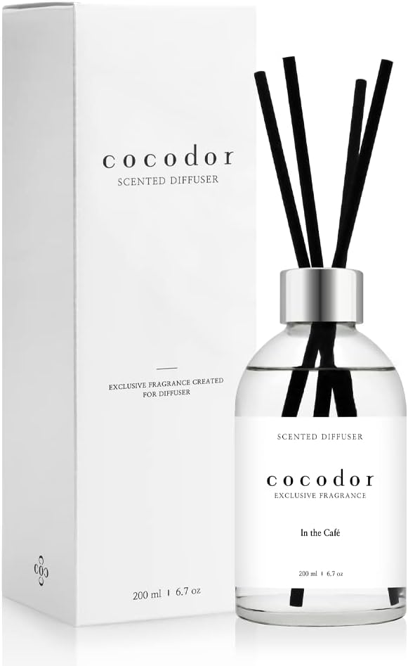 COCODOR White Label Reed Diffuser/in The Cafe/6.7oz(200ml)/Home Decor & Office Decor, Fragrance and Gifts, Aromatherapy