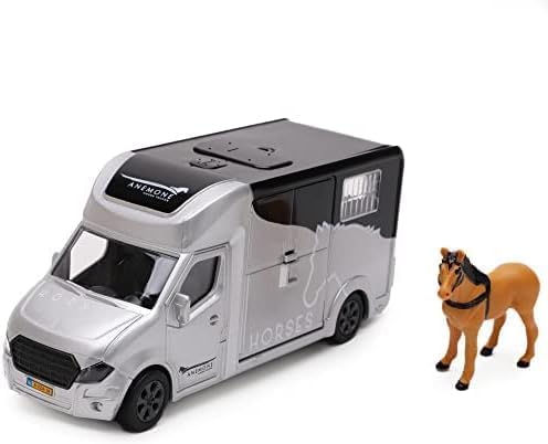 Toyland® Die Cast Horse Box Trailer With Light & Sound Effects – Horse Included (20 x 8cm)
