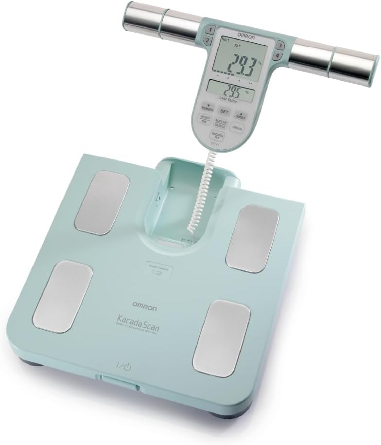 OMRON BF511 Full Body Composition Monitor with 8 Sensors - Tracks Weight, Body Fat, BMI, and More - Family-Friendly Scale (6 Years+) - 150 kg / 330 lbs Capacity - Turquoise