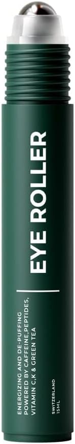 Wolf Project Under Eye Roller with Caffeine, Vitamin C and Peptides - Energizing Serum for Dark Circles and Puffiness, Fine Lines, Wrinkles - Gel-Based Brightening Cream