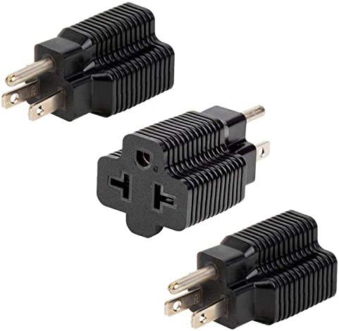 (3pcs 4 in 1 AC T Blade Power Adapter, 15 Amp Household AC Plug to 20 Amp T Adapter,5-15P to 5-20R,5-15P to 6-15R,5-15P to 6-20R, 15A 125V to 20A 250V Adapter