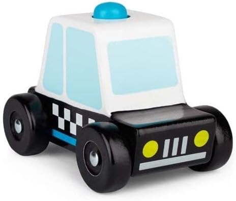 Tobar Wooden Sound and Play Police Car Vehicle with Electronic Siren Assorted Designs and Colours