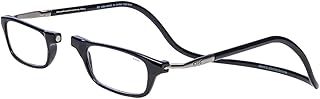 Clic Magnetic Reading Glasses for Men or Women, Computer Readers, Original Long (M-L, Black, 1.75 Magnification)