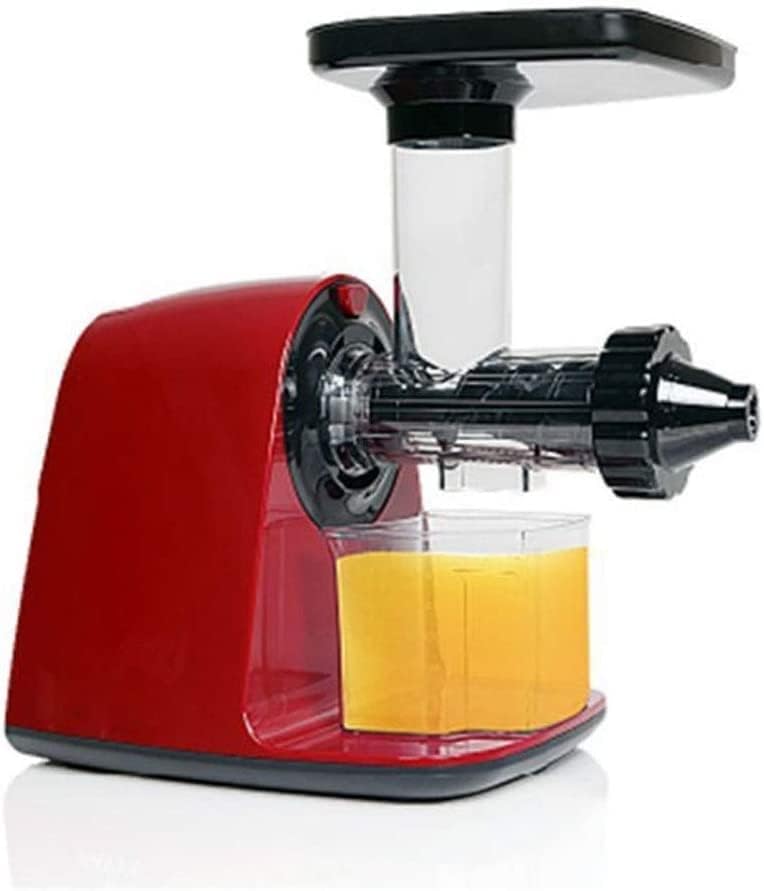 Slow Masticating Juicer Extractor Horizontal Single Auger Cold Press Juice Machine Fruit Vegetable Wheatgrass Orange Juice Extractor High Yield Anti-Oxidation with Reverse Function & Quiet Motor