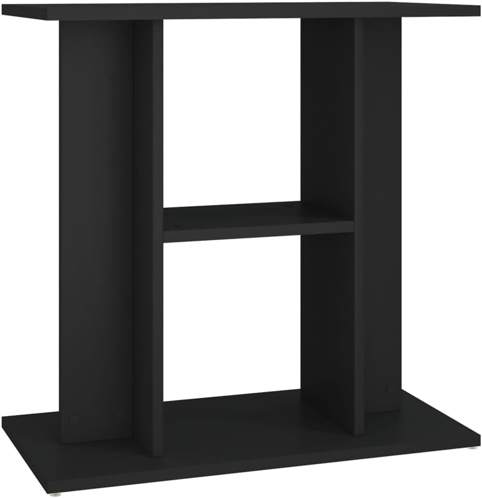 vidaXL Aquarium Stand in Black - Engineered Wood, Multi-Tiered Storage, Modern Design, 60x30x60 cm