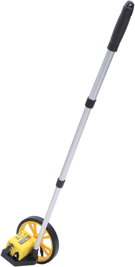 TOPWAY Mechanical Distance Measuring Wheel 9999.9m with Aluminum Alloy Telescopic Handle, 159mm Diameter Trundle Wheel and Storage Bag, for Road Land Surveyors 311189