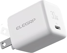 ELEGRP 30W USB C GaN Charger Cube, PD Power Delivery Fast Type C Charging Block, Wall Charger with Foldable Plug for iPhone 14/13/12/11, XS/XR/X, iPad, Pixel, AirPods, Galaxy and More