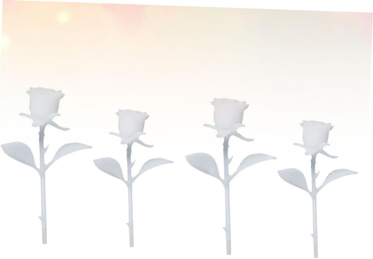 Gatuida 4PCS DIY Mini Rose Model Crystal Epoxy Handmade Craft Supplies for Home Decor Creative Miniature Flower Ornaments for Crafting and Microlandscape