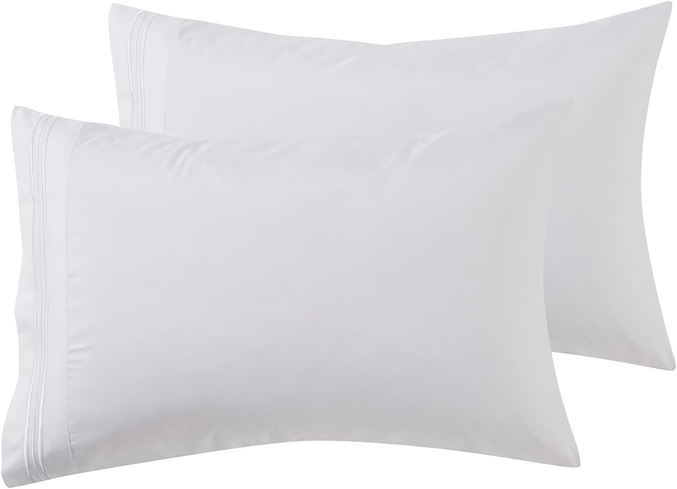 Nestl White Pillow Cases Size Set of 2, Soft Pillow Case, 1800 Microfiber Pillow Cases 2, Pillowcases, Envelope Closure Pillowcase, Pillow Covers Size, 20x30 Inches