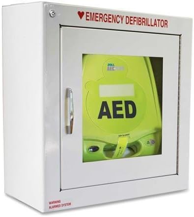 80000855 ZOLL AED Plus Standard Size Cabinet with Audible Alarm - Metal - White