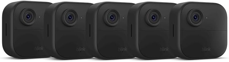 Blink Outdoor 4 – Wireless smart security camera, two-year battery, 1080p HD day and infrared night live view, two-way talk – 5 camera system