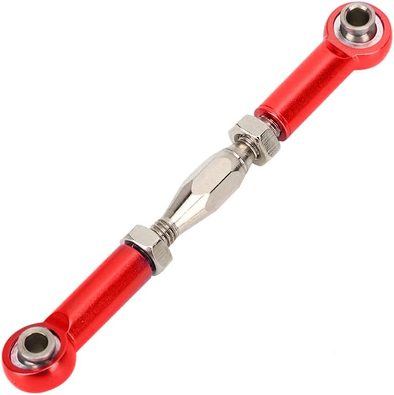VGEBY Turnbuckle Rod Linkage, 6Pcs Aluminum Alloy Adjustable RC Car Push Rod RC Car Upgrade Parts RC Linkages for RC Car Models Remote & App Controlled Vehicle Parts (Red)