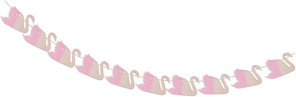 misppro Cute Wooden Swan Animal Hanging Bunting Wall Garland Girl Kid Room Nursery Dcor - Pink