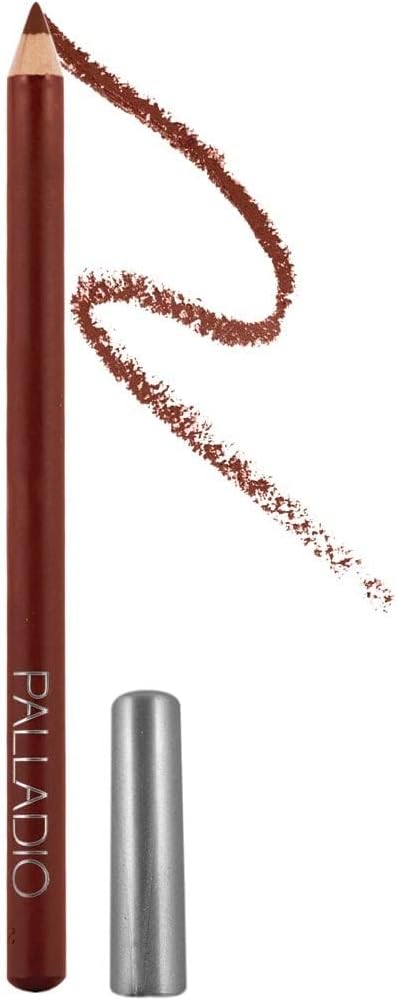 Palladio Lip Liner Pencil, Wooden, Firm yet Smooth, Contour and Line with Ease, Perfectly Outlined Lips, Comfortable, Hydrating, Moisturizing, Rich Pigmented Color, Long Lasting, Walnut