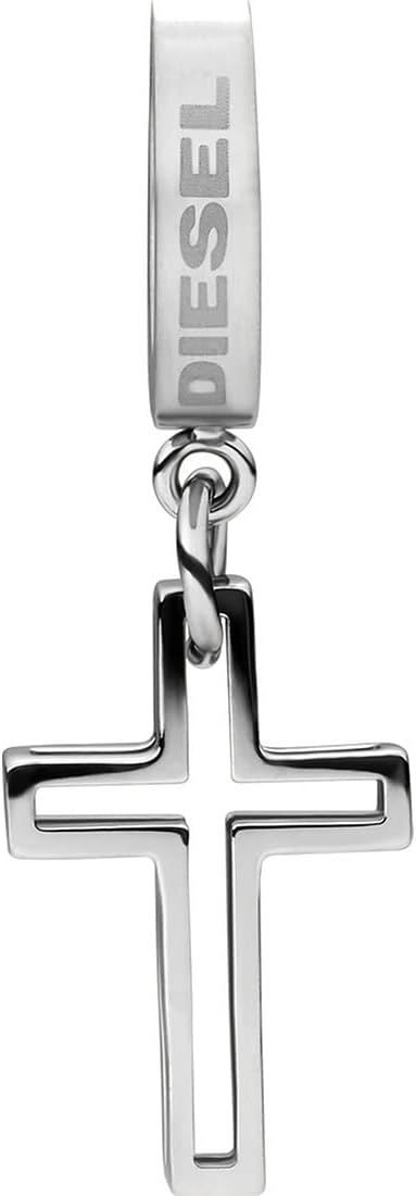 Diesel Men's Stainless Steel or Semi- Precious with Hoop closure Earrings Yellow Gold