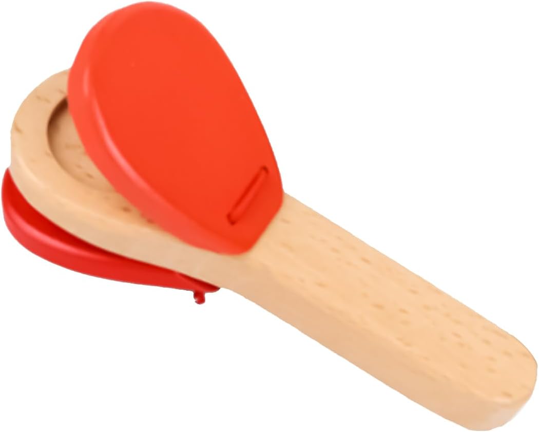 NAUZE Wooden Castanet Clapper Education Wood Clappers Percussion Instruments Baby Musical Castanets for Children Hand Kids Toy