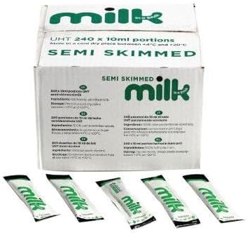 Lakeland UHT Semi Milk Sticks 10ml (Pack of 240) | Convenient Long-Life Milk Portions for Hot Beverages | Suitable for Various Settings