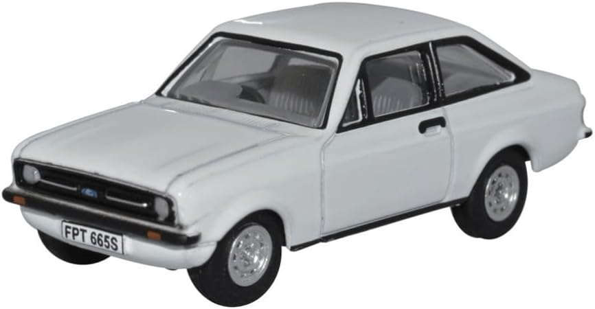 Oxford Diecast Ford Escort MK2 Diamond Age 14+ White 1:76 Scale Model Car for Kids, Classic Car Enthusiasts, Adults, Collectors, Hobbyists