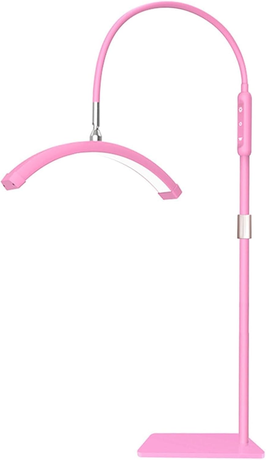 DMXQJK Eyelash LED Floor Lamp, Esthetician Lash Lighting, Lash Tattoo Half Moon Lamp with Flexible Bracket, Pink