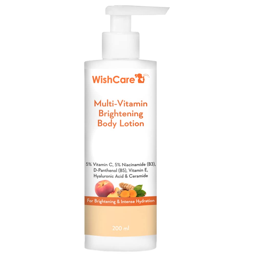 WishCare Multi-Vitamin Body Lotion with Vitamin C, Niacinamide, Panthenol, Vitamin E, Turmeric & Kakadu Plum – For Men & Women, 200ml