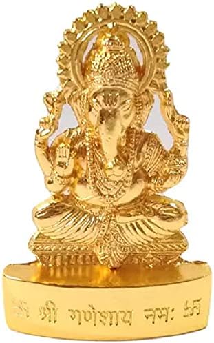URBANWAZE Small Lord Ganesh God Of Wisdom Luck Diwali Puja Holy Wealth Statues Hindu Elephant God Statue Resin Sculpture Ganesha Idol Pooja Mandir -Diwali Decorations for House Diwali Gifts