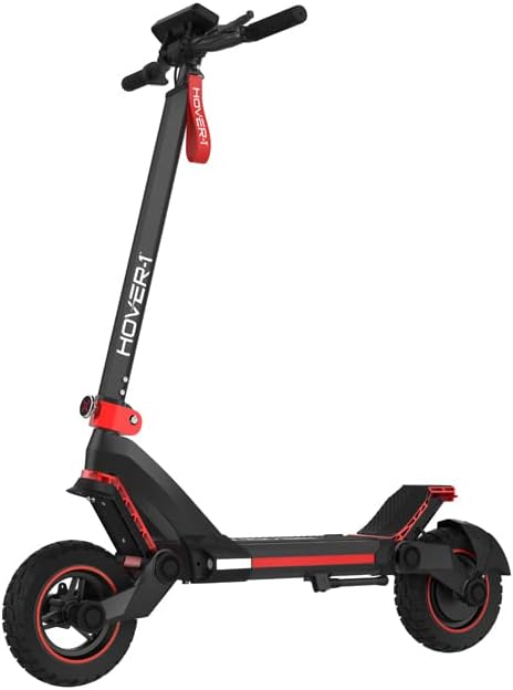 Hover-1 Night Owl Electric Folding Scooter, 31 MPH Top Speed, 37 Mile Range, 1200 Watts Max Power, 10.5” Offroad Tires, Dual Disc Brakes, Front & Rear Suspension Motorized Scooter for Adults & Teens