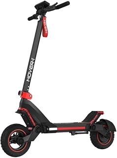 Hover-1 Night Owl Electric Folding Scooter, 31 MPH Top Speed, 37 Mile Range, 1200 Watts Max Power, 10.5” Offroad Tires, Dual Disc Brakes, Front & Rear Suspension Motorized Scooter for Adults & Teens