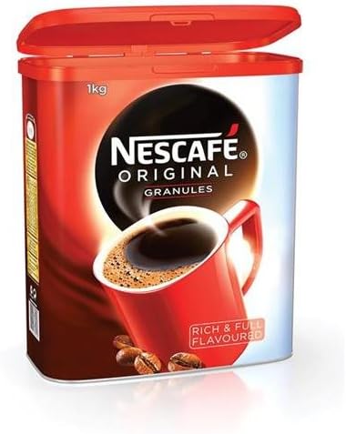 Nescafe Original Instant Coffee Granules Tin 1kg Ref 12079950 123315 Instant Robusta Beans Premium Coffee for Home and Office – Perfect for Coffee Lovers - Rich Aroma and Smooth Taste