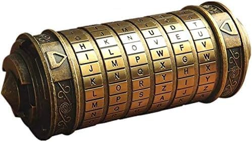 Da Vinci Code Cryptex Puzzle Box, Bronze Metal Cylinder Lock