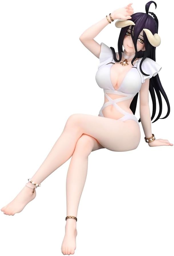 Anjinguang Anime Albedo Action Figure, Albedo Figure Statue,Sitting Figurine Collectible Model,Cartoon Desktop Figure Decoration Sculpture, Fans Gifts 16cm/6.3in