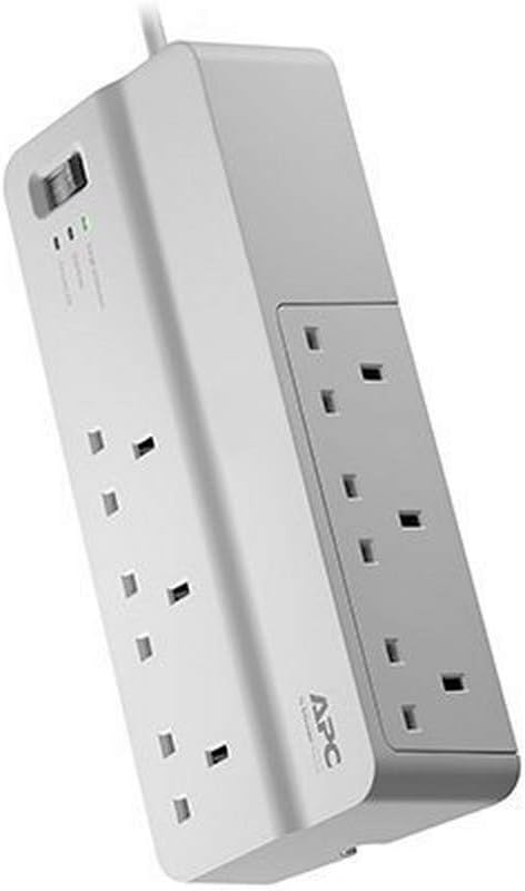 APC by Schneider Electric Surge Arrest Essential - PM6-UK (6 Outlets, Equipment Protection Policy 50.000 €), White