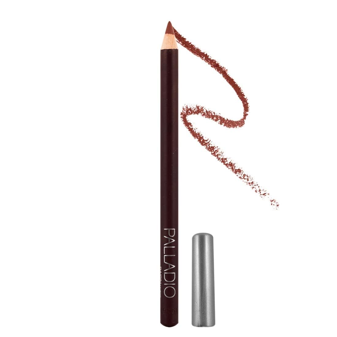 Palladio Lip Liner Pencil, Wooden, Firm yet Smooth, Contour and Line with Ease, Perfectly Outlined Lips, Comfortable, Hydrating, Moisturizing, Rich Pigmented Color, Long Lasting, Raisin