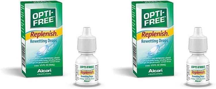 Opti-Free Replenish Rewetting Drops,10-mL,0.33 Fl Oz (Pack of 2)
