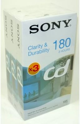 Sony 3 Pack E180 Clarity & Durability "CD" VHS Tape