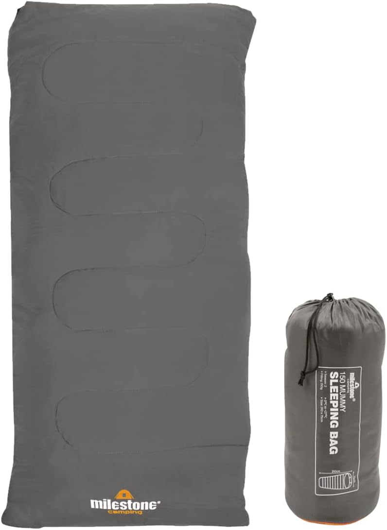 Camping Envelope Single Sleeping Bag / 2 Season Insulation/Light & Portable with Carry Sack/Double Layer Interior/Water Resistant
