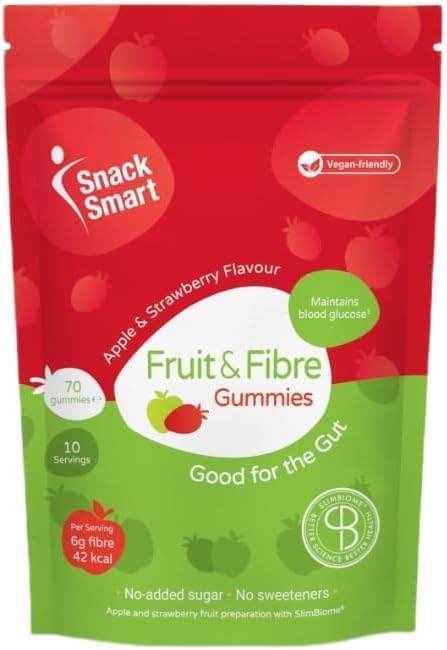 Slimbiome High Fibre Prebiotic Gummies | Supports Digestive Health | High Fruit | Vegan Gummies | 70 Gummies
