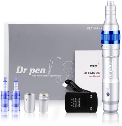 Dermapen, XYZdreams Dr.pen Ultima A6 Microneedle Pen Electric Derma Roller Pen with 2pcs Cartridges Needles Wrinkle Stretch Marks Scar Hair Loss Treat 0.25mm Adjustable (A6 + 1PC 12 PIN + 1PC 36 PIN)