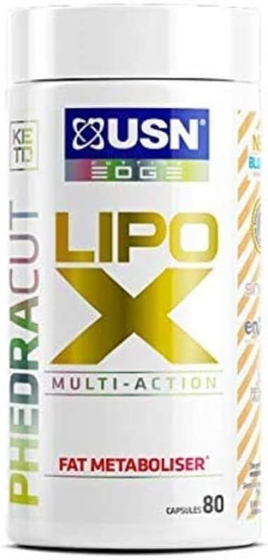 USN Lipo X PhedraCut: Fat Metaboliser, High Stimulant Energy, Reach For Your Dieting Goals With Our Weight Management and Toning Supplements, Softgel, 60 count