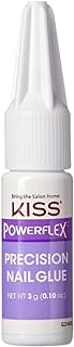 KISS PowerFlex Precision Nail Glue - Fast Drying Adhesive for Glue-On Nails & Repairs with Precision Tip Nozzle, Ideal for Tips & Wraps, Net Wt. 0.10 oz (3g)