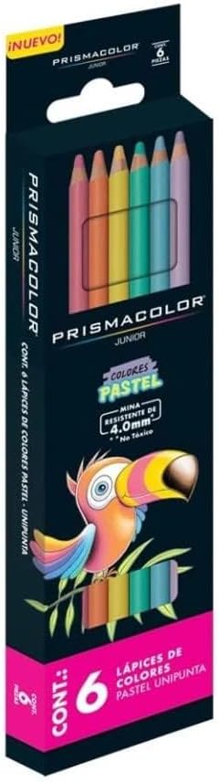 Prismacolor Pastel Colored Pencils Set, 6 count, Brilliant Colors, Junior 4.0mm