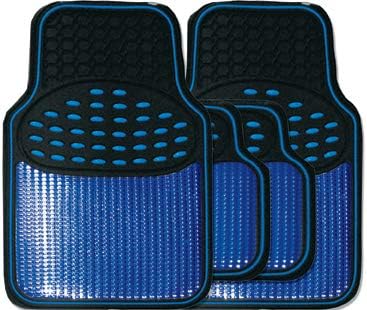 Streetwize SWUXM5 Revelation Mat Set Metallic Anti-Slip Car Mats - Heavy Duty, All Weather - Car Interior Accessory (Blue)