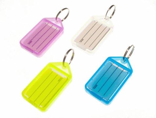 KEY RING TAG 50MM X 30MM + ADDRESS LABEL SPLIT KEY RING ( pack of 12 )