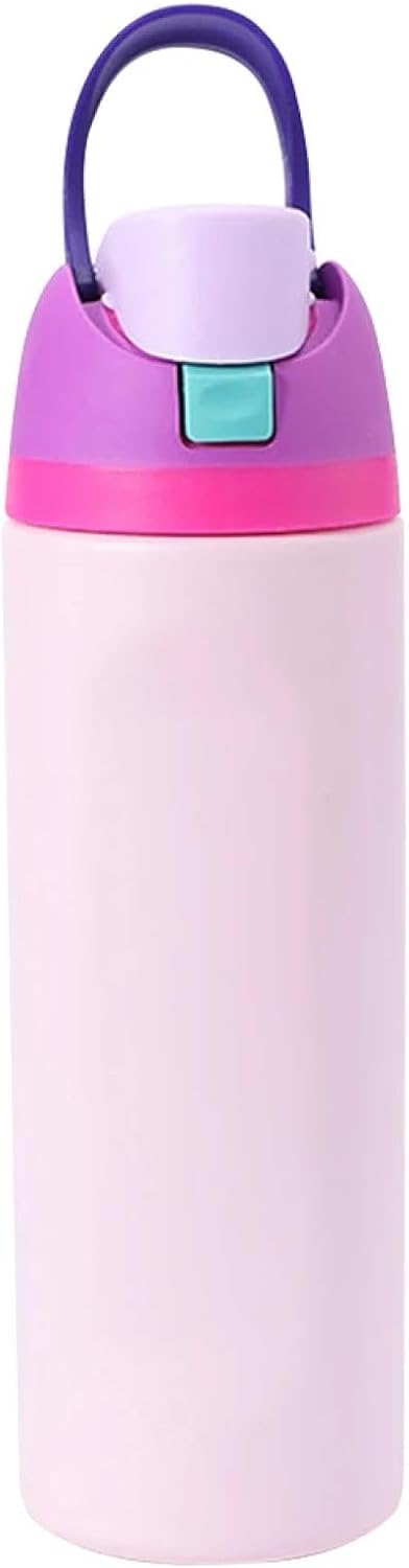 Vacuum Insulated Water Bottle with Straw 32oz Stainless Steel Thermos Bottle Base Cover for Owala 24oz Sports Vacuum Flask Pink24OZ