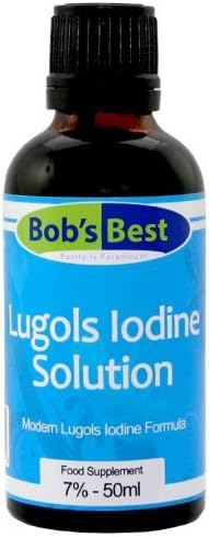 Lugol's Iodine Solution - 7% - 50ml - Essential Mineral Supplement & Topical Antiseptic, High Strength Formula, Alcohol Free, No Additives, Vegan & GMO Free