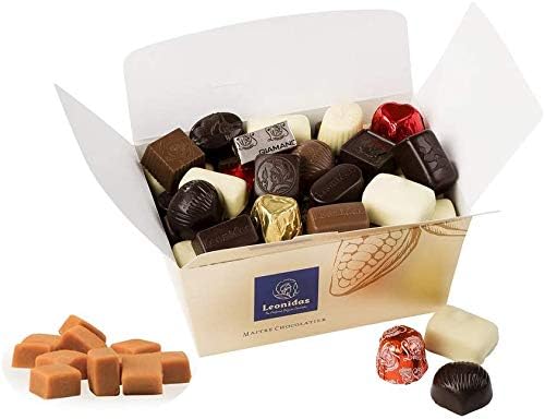 Belgian Chocolates, Leonidas Belgian Chocolates, Complimentary Fudge Slab, Assorted Wrapped Box 1Kg Ballotin 55 pc Approx