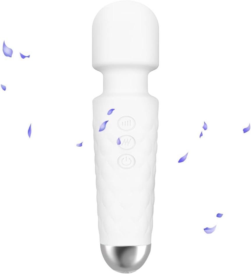 Upgraded Mini Massager - Powerful-Quiet-Portable - Multiple speeds and Modes (White)