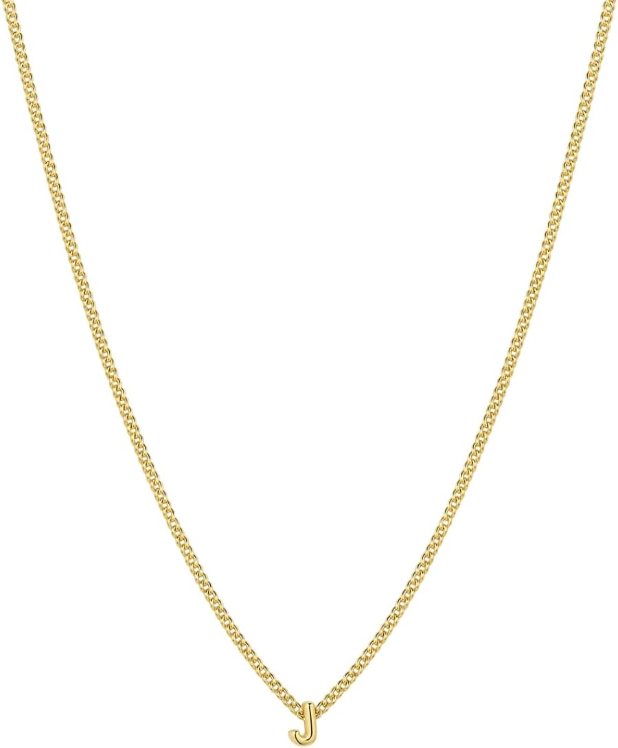 gorjana - Wilder Mini Alphabet Necklace - 18k Gold-Plated or Silver-Plated Brass - Personalized Initial Charm - Secure Closure, Adjustable Length - Timeless Elegance