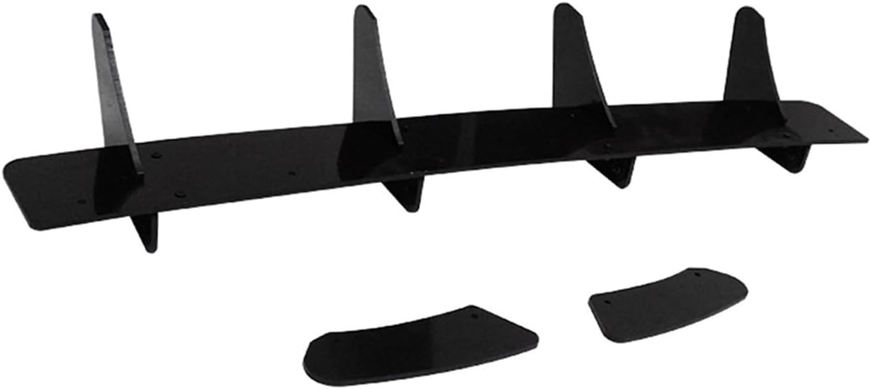 spoiler Glossy Black Car Rear Bumper 4 Fins Diffuser Rear Side Splitters Spoiler Lip for VW for Golf 7 MK7 VII GTI for Hatchback 2013-2016 Car Rear Bumper Lip Diffuser