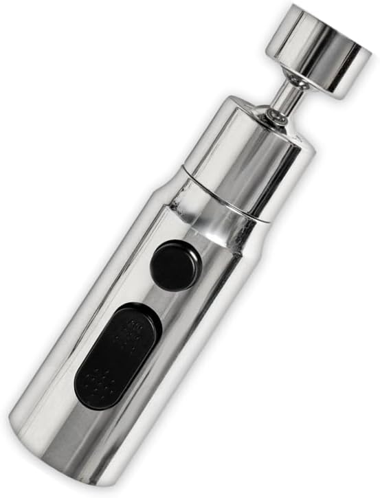 AquaVaria UK | 3 Function Kitchen Tap Spray Head Attachment | 360° Swivel Tap Extender for Sink | Spray Adapter | Replacement Sprayer (Silver)
