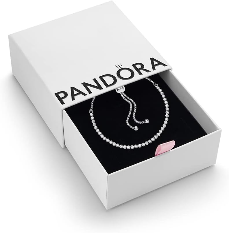 PANDORA Timeless Women's Sterling Silver Sparkling Slider Tennis Bracelet